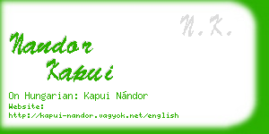 nandor kapui business card