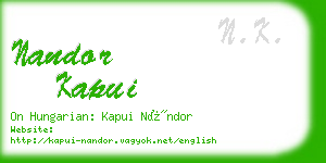 nandor kapui business card